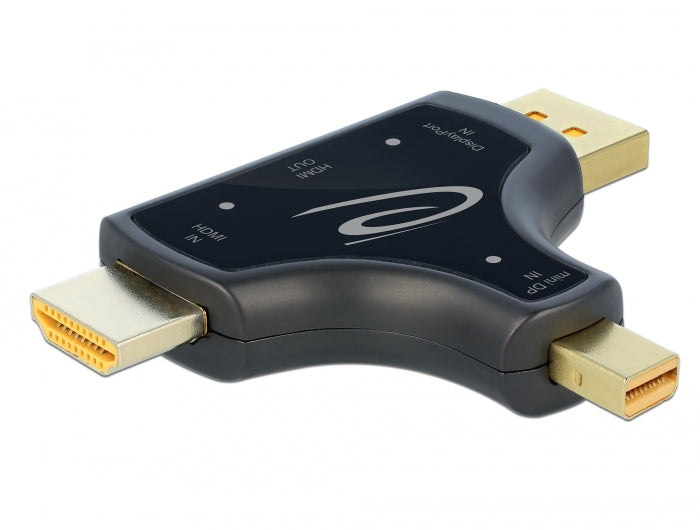Delock 3 in 1 Monitoradapter mit HDMI / DisplayPort / mini DisplayPort Eingang auf HDMI Ausgang mit 4K 60 Hz