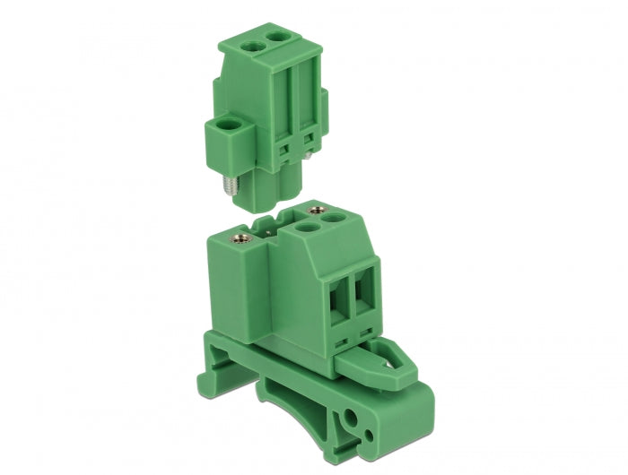 Delock Terminalblock Set für Hutschienen 2 Pin mit Schraubverriegelung