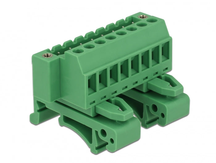 Delock Terminalblock Set für Hutschienen 8 Pin mit Schraubverriegelung