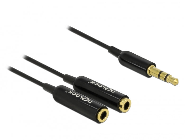 Delock Kabel Audio Splitter Klinkenstecker 3,5 mm 3 Pin > 2 x Klinkenbuchse 3,5 mm 3 Pin 25 cm