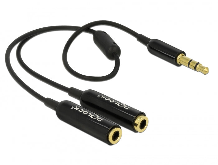 Delock Kabel Audio Splitter Klinkenstecker 3,5 mm 3 Pin > 2 x Klinkenbuchse 3,5 mm 3 Pin 25 cm