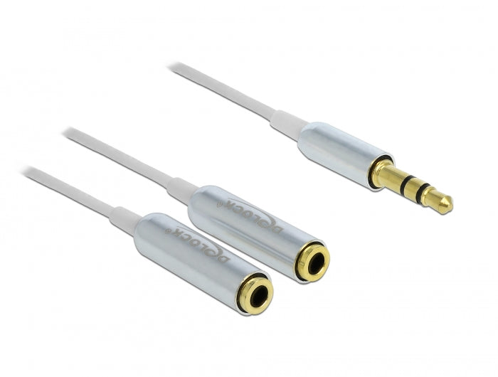 Delock Kabel Audio Splitter Klinkenstecker 3,5 mm 3 Pin > 2 x Klinkenbuchse 3,5 mm 3 Pin 25 cm