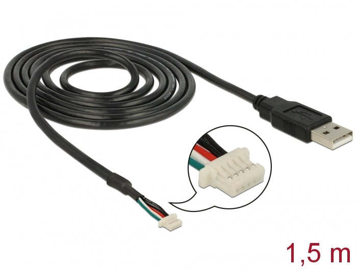Delock Anschlusskabel USB 2.0 Typ-A Stecker > 5 Pin Kamera Stecker V5 V51 1,5 m