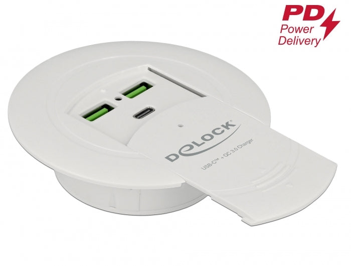 Delock USB Type-C™ Ladegerät PD 85 W + Qualcomm Quick Charge 3.0 für Tischeinbau