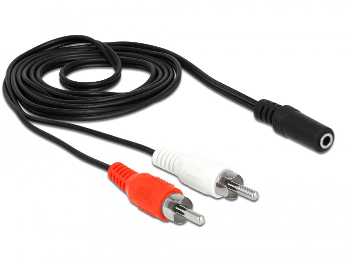 Delock Audio Kabel 2 x Cinchstecker zu 1 x 3,5 mm 3 Pin Klinkenbuchse 1,4 m