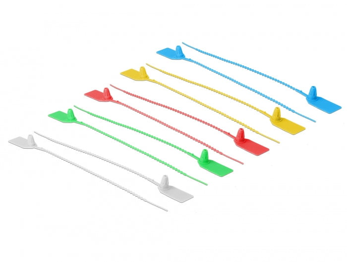 Delock Kabelbinder mit Beschriftungsfeld L 250 x B 2,7 mm 10 Stück farbig sortiert