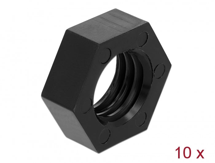 Navilock GNSS Mutter Nylon 15,875 mm (5/8"-11 UNC) 10 Stück schwarz