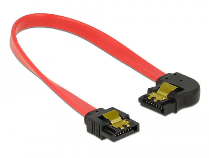 Delock SATA 6 Gb/s Kabel gerade auf links gewinkelt 20 cm rot