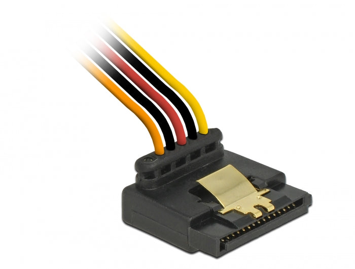 Delock Kabel SATA 15 Pin Strom Stecker mit Einrastfunktion > 2 x SATA 15 Pin Strom Buchse oben 15 cm