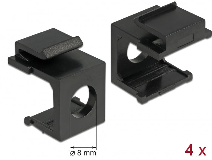 Delock Keystone Abdeckung schwarz mit 8 mm Durchführung 4 Stück