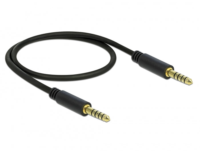 Delock Klinkenkabel 4,4 mm 5 Pin Stecker zu Stecker 0,5 m schwarz