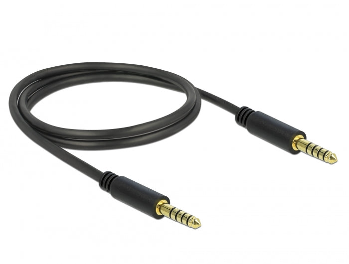 Delock Klinkenkabel 4,4 mm 5 Pin Stecker zu Stecker 1 m schwarz