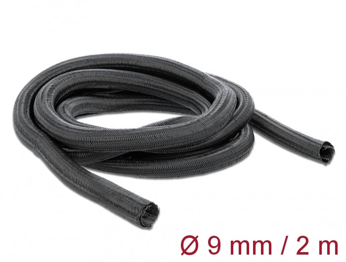 Delock Geflechtschlauch selbstschließend 2 m x 9 mm schwarz