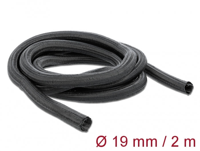 Delock Geflechtschlauch selbstschließend 2 m x 19 mm schwarz