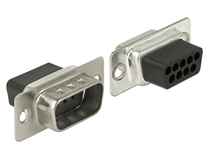 Delock D-Sub 9 Pin Stecker zu RJ45 Buchse Montagesatz schwarz