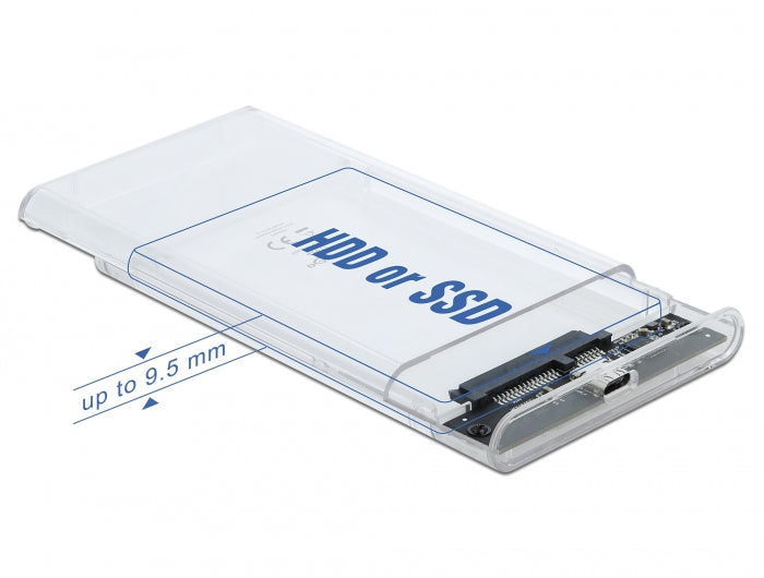 Delock Externes Gehäuse für 2.5″ SATA HDD / SSD mit SuperSpeed USB 10 Gbps (USB 3.1 Gen 2)