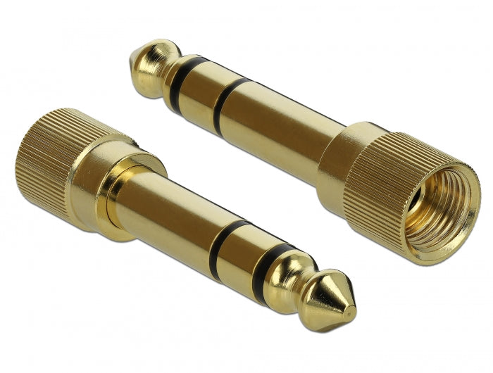 Delock Spiralkabel Verlängerung 3,5 mm 3 Pin Klinkenstecker zu Klinkenbuchse mit 6,35 mm Schraubadapter 5 m