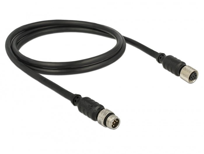 Delock M8 Sensor- / Aktorverlängerungskabel 6 Pin Stecker zu 6 Pin Buchse wasserdicht 1 m