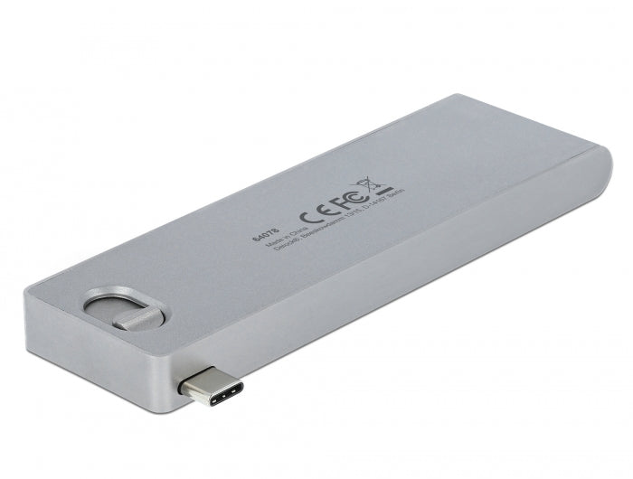 Delock 3 Port Hub und 2 Slot Card Reader für MacBook mit PD 3.0 und einschiebbarem USB Type-C™ Anschluss