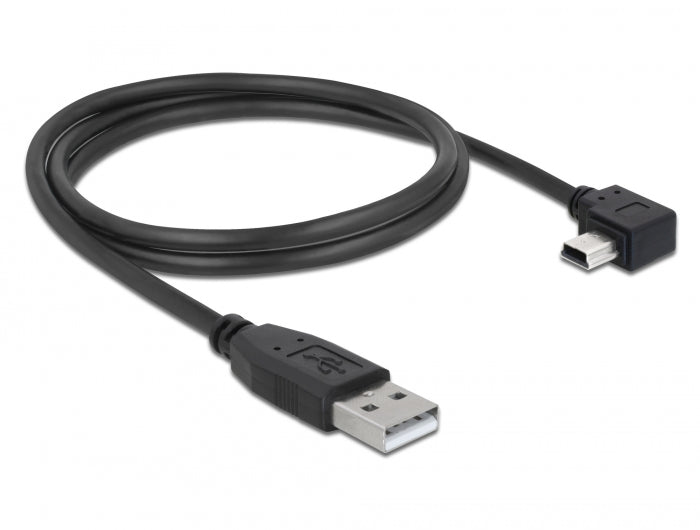 Delock USB 2.0 Kabel Typ-A Stecker zu Typ Mini-B Stecker links gewinkelt 1 m