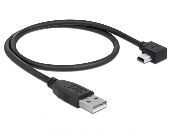 Delock USB 2.0 Kabel Typ-A Stecker zu Typ Mini-B Stecker links gewinkelt 0,5 m