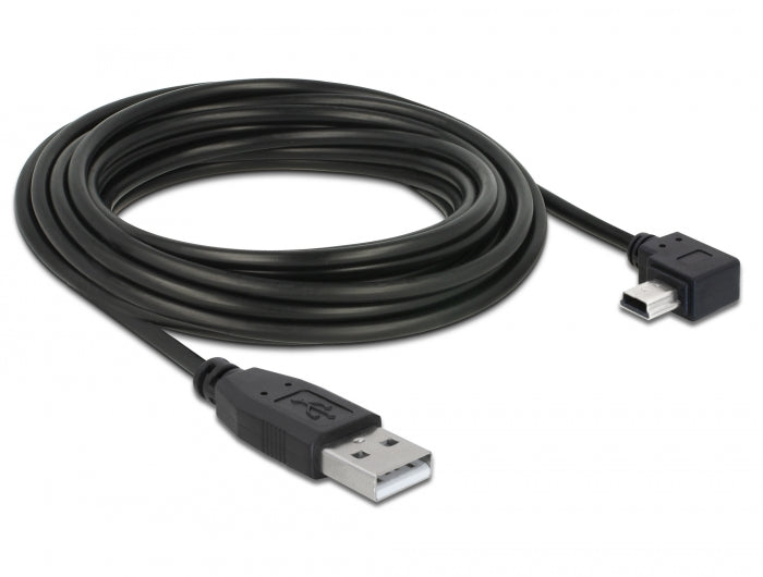 Delock USB 2.0 Kabel Typ-A Stecker zu Typ Mini-B Stecker links gewinkelt 5 m