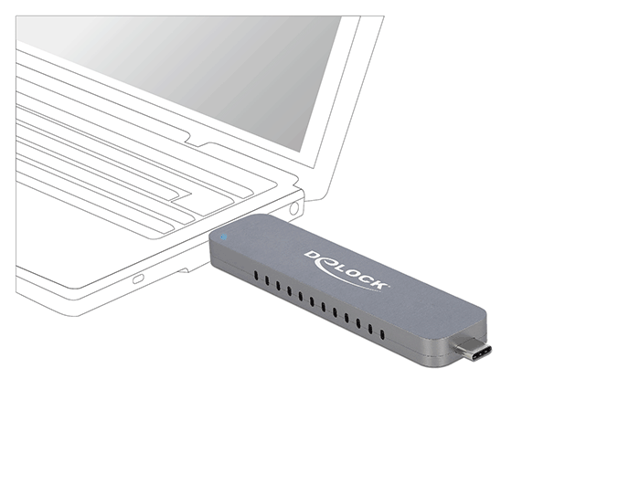 Delock Externes Gehäuse für M.2 NVMe PCIe SSD mit USB Type-C™ und Typ-A Stecker