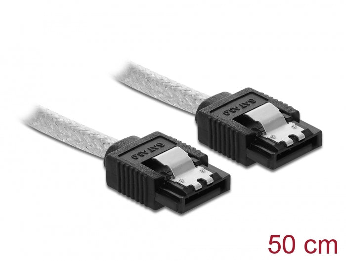 Delock SATA 6 Gb/s Kabel 50 cm transparent