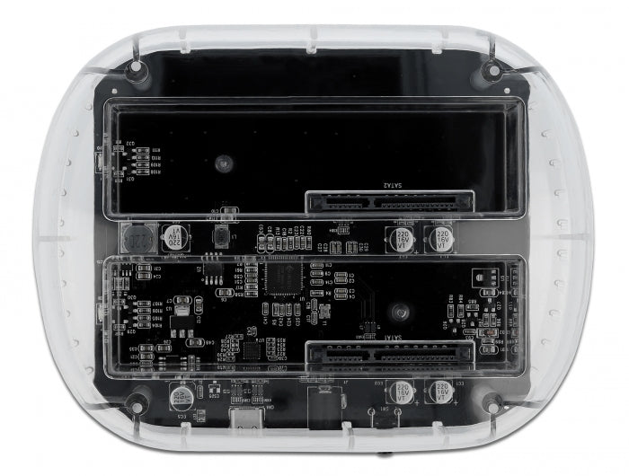 Delock USB Type-C™ Dockingstation für 2 x SATA HDD / SSD transparent