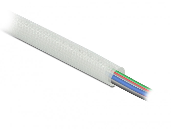 Delock Schutzschlauch Glasfasergeflecht 10 m x 6 mm weiß