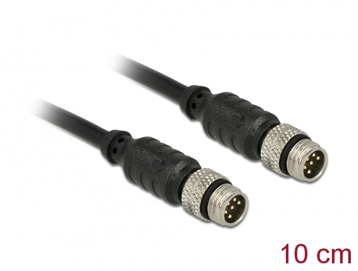Delock M8 Sensor- / Aktorverlängerungskabel 6 Pin Stecker zu 6 Pin Stecker wasserdicht 10 cm