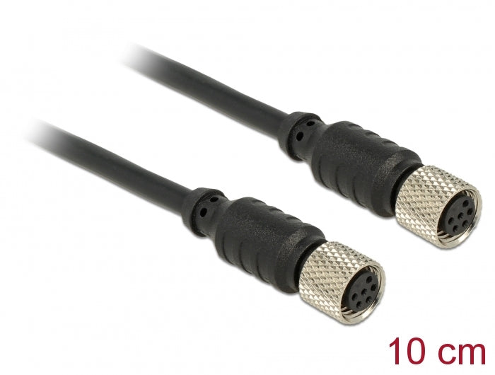 Delock M8 Sensor- / Aktorverlängerungskabel 6 Pin Buchse zu 6 Pin Buchse wasserdicht 10 cm