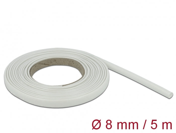 Delock Schutzschlauch Glasfasergeflecht 5 m x 8 mm weiß