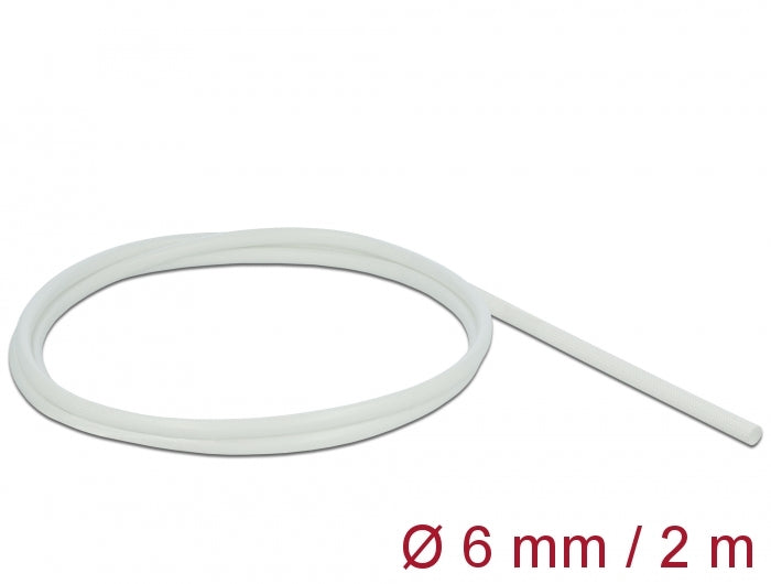 Delock Schutzschlauch Glasfasergeflecht 2 m x 6 mm weiß