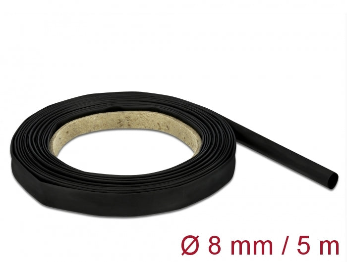 Delock Schrumpfschlauch 5 m x 8 mm schwarz