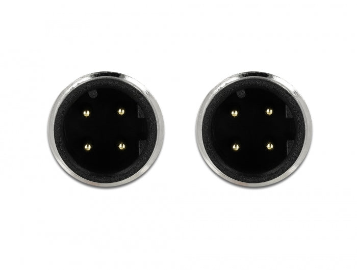 Delock Netzwerkkabel M12 D-kodiert 4 Pin Stecker zu Stecker TPU 2 m