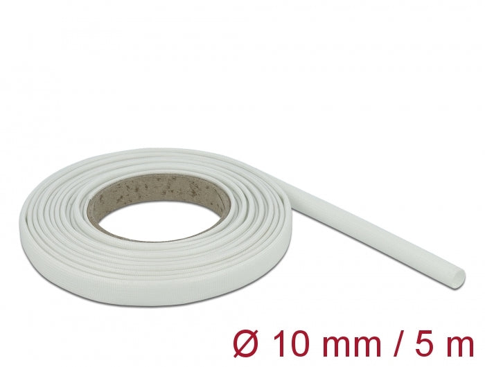 Delock Schutzschlauch Glasfasergeflecht 5 m x 10 mm weiß