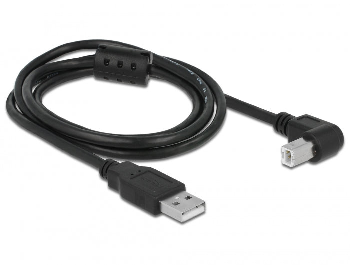 Delock Kabel USB 2.0 Typ-A Stecker > USB 2.0 Typ-B Stecker gewinkelt 1 m schwarz