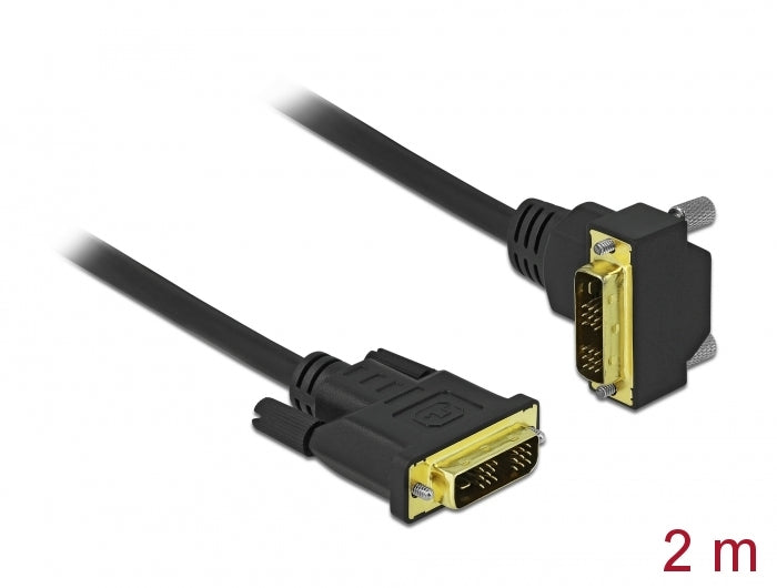 Delock DVI Kabel 18+1 Stecker zu 18+1 Stecker gewinkelt 2 m