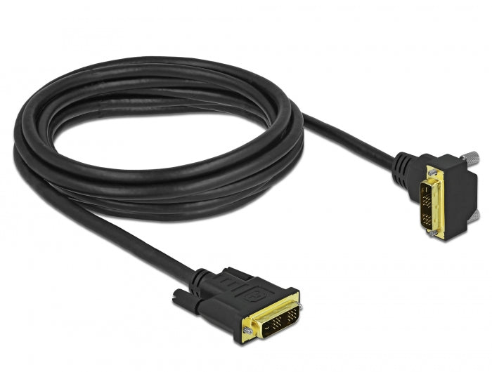 Delock DVI Kabel 18+1 Stecker zu 18+1 Stecker gewinkelt 3 m