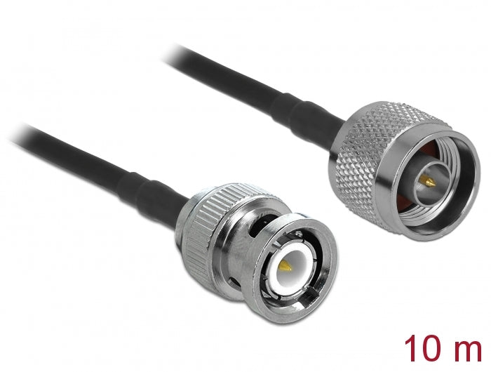 Delock Antennenkabel N Stecker zu BNC Stecker 50 Ohm LMR195 10 m