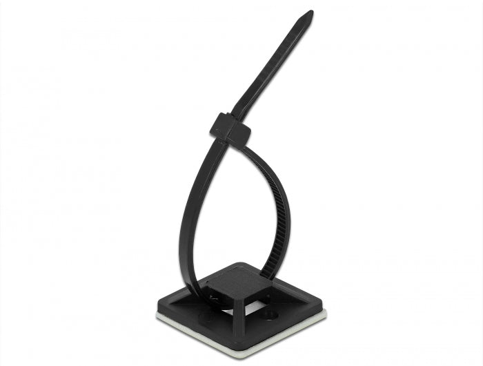 Delock Befestigungssockel 30 x 30 mm mit Kabelbinder L 200 x B 4,8 mm schwarz