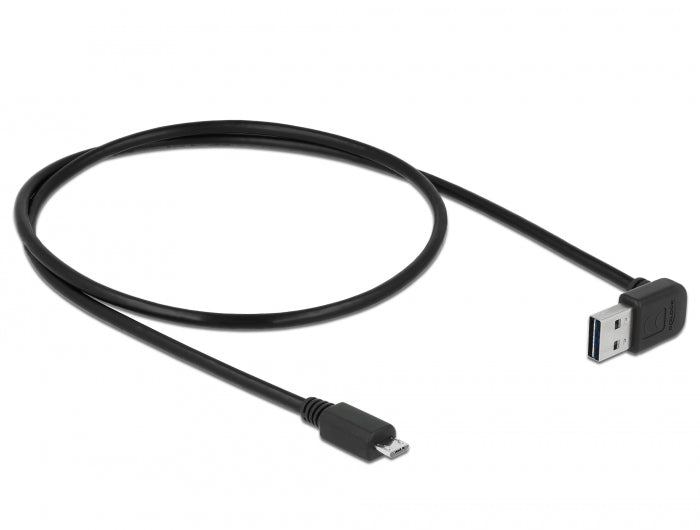 Delock Kabel EASY-USB 2.0 Typ-A Stecker gewinkelt oben / unten > USB 2.0 Typ Micro-B Stecker 0,5 m