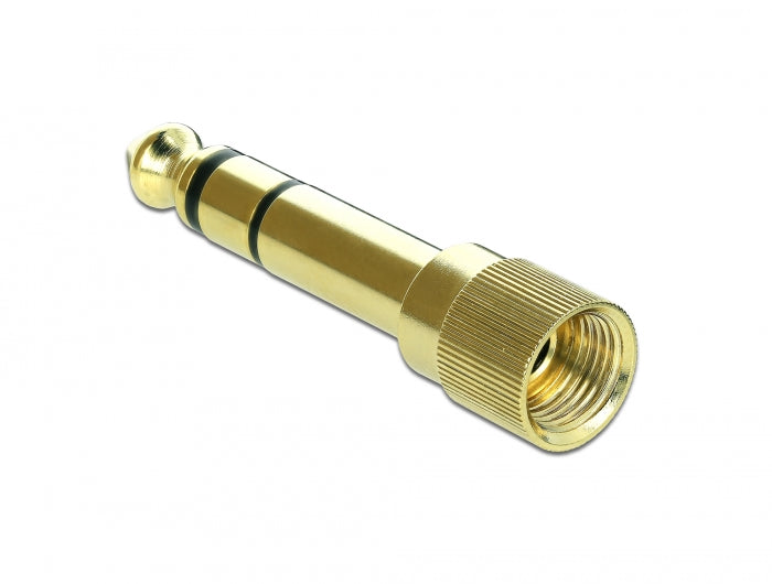 Delock Adapter 6,35 mm Klinkenstecker zu 3,5 mm Klinkenbuchse 3 Pin Metall verschraubbar