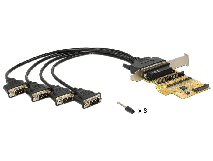 Delock PCI Express x1 Karte zu 4 x Seriell mit Spannungsversorgung