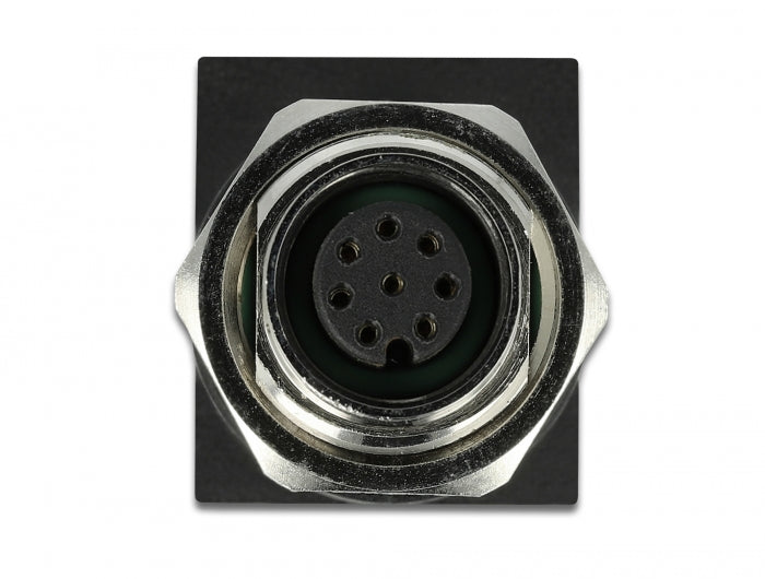 Delock Netzwerkadapter M12 A-kodiert 8 Pin Buchse zu RJ45 Buchse