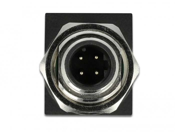 Delock Netzwerkadapter M12 D-kodiert 4 Pin Stecker zu RJ45 Buchse