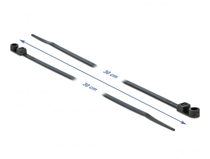 Delock Kabelbinder mit Befestigungsöse L 300 x B 4,8 mm schwarz 10 Stück