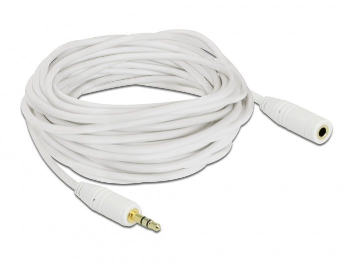 Delock Klinkenverlängerungskabel 3,5 mm 3 Pin Stecker > Buchse 5 m weiß