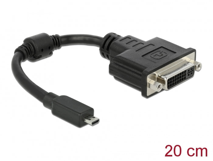 Delock Adapter HDMI Micro-D Stecker zu DVI 24+5 Buchse 20 cm